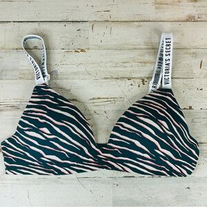 Victoria's Secret Lightly Lined Wireless T-shirt Bra Zebra Animal Stripes 32B